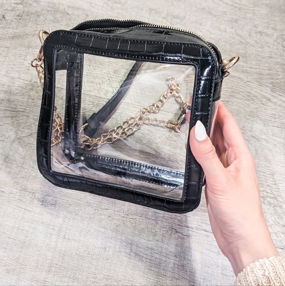 Gold Patent Alligator Crossbody